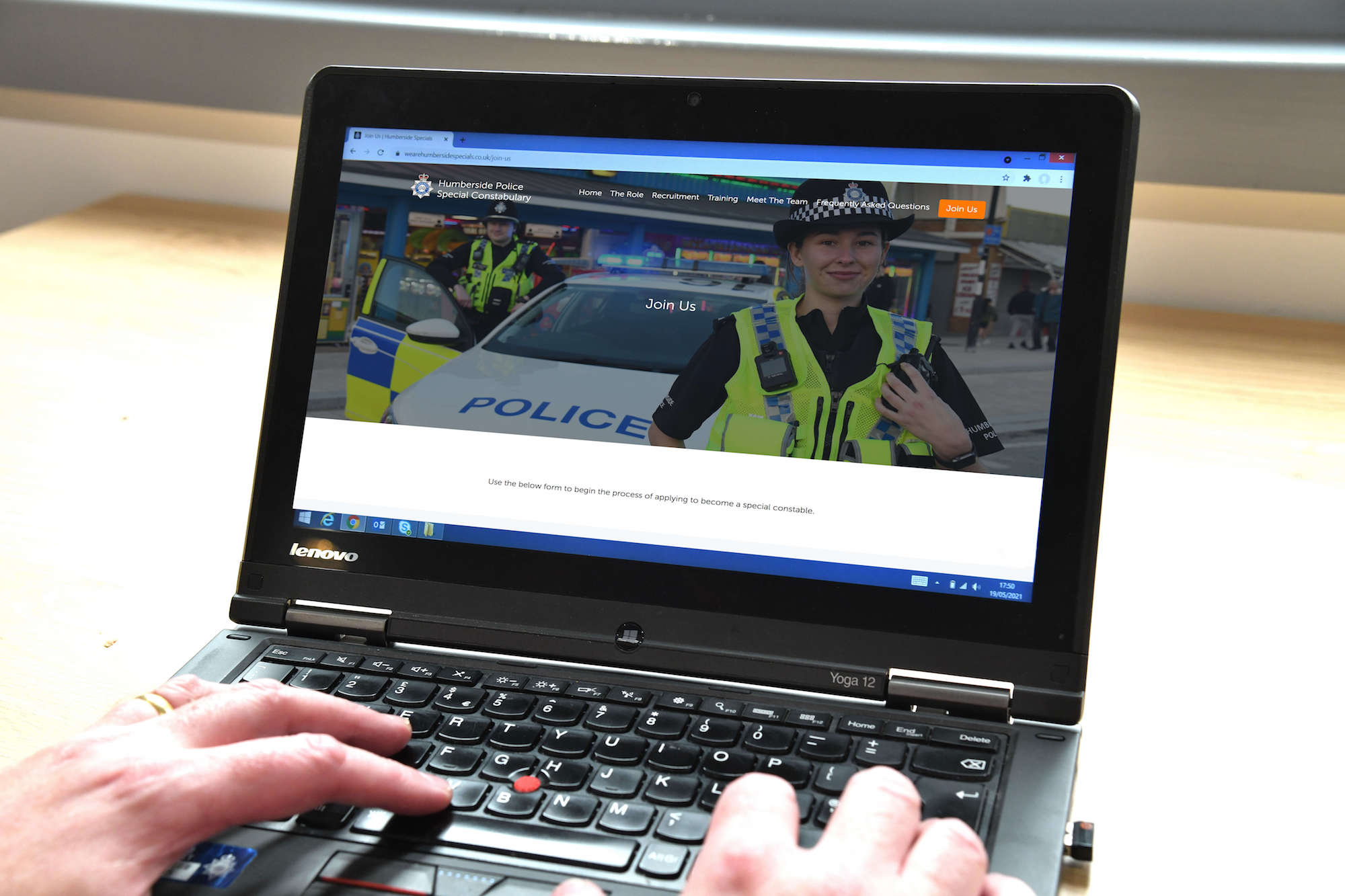 Laptop looking at the Humberside Specials website